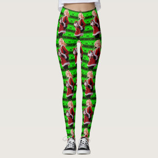 Leggings mujeres con disfraces de ayudantes de santas