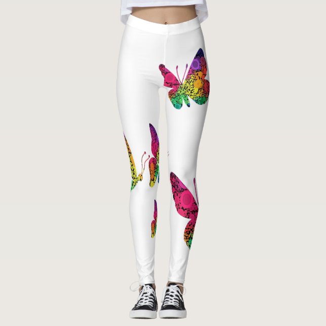 Leggings Mujeres de mariposa de piernas (Anverso)