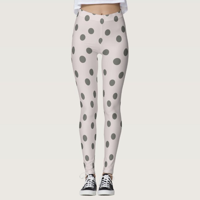Leggings Mujeres de puntos grises adorables (Anverso)