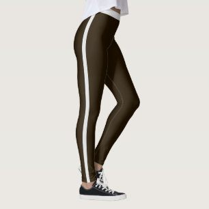 Leggings Mujeres Deporte Monas Marrón Gris Rayas Personaliz
