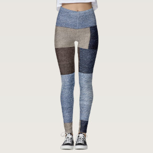 Leggings Mujeres Elegantes Vaqueros de Imitación de Parche 