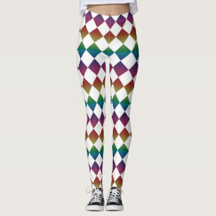 Leggings Multicolor Diamante Arlequín Multicolor Cuadros
