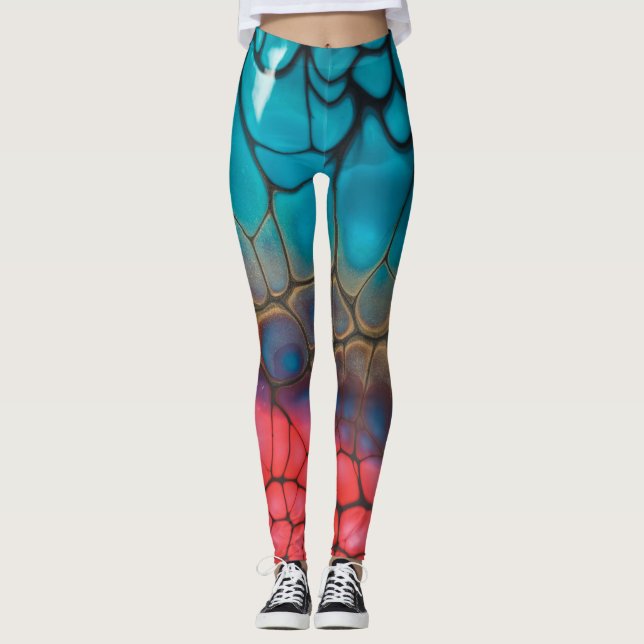 Leggings Multicolor y textura de piel de serpiente (Anverso)