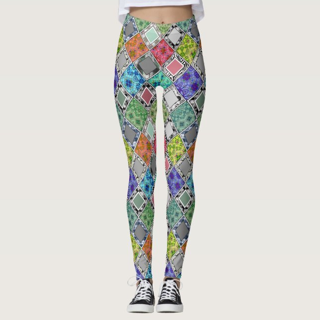 Leggings Multicolores , rústicos , parches , parches (Anverso)