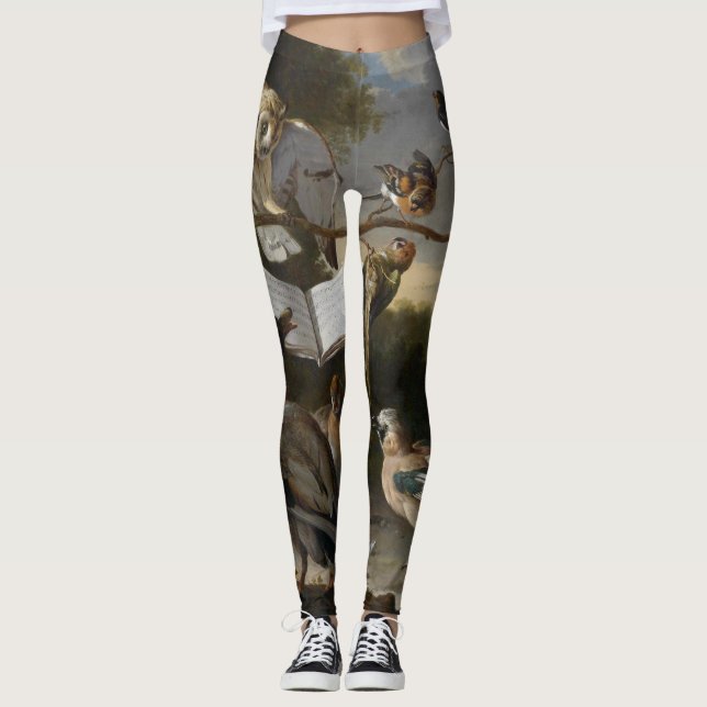 Leggings Multitud de los pájaros musicales que pintan las (Anverso)
