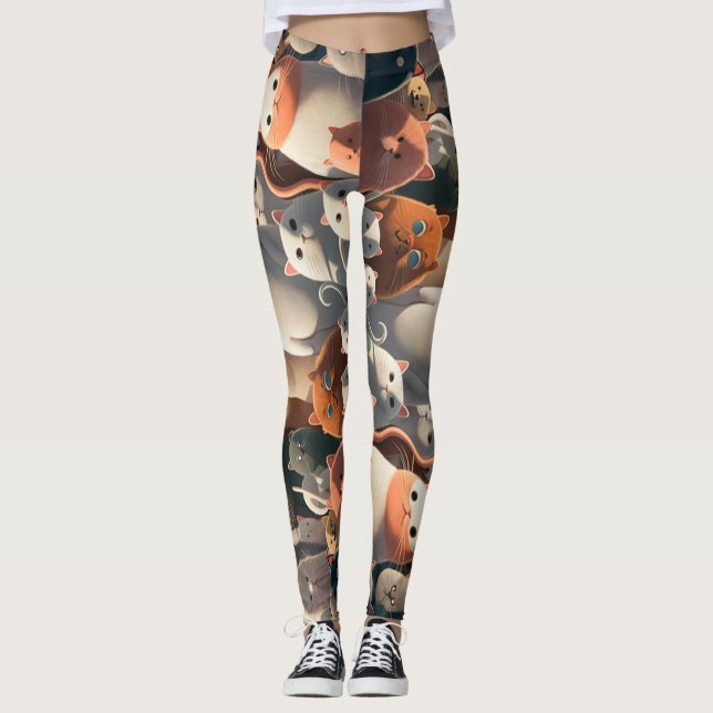 Leggings Multitud de Personalizados de Ciudad del Gato (Anverso)