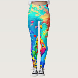 Leggings Mundo submarino del color