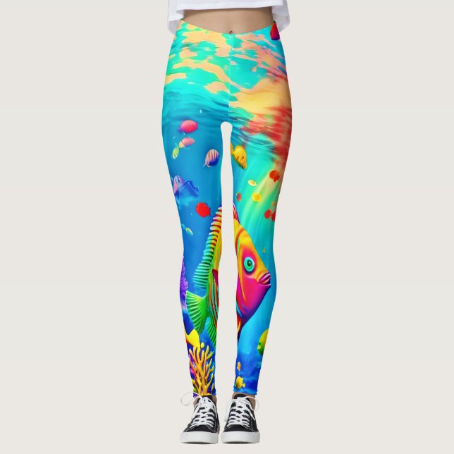 Leggings Mundo submarino del color (Anverso)