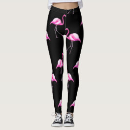 Leggings Muñecas de flamingo negro