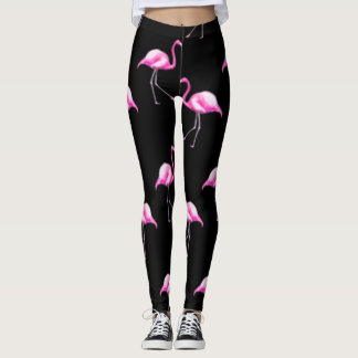 Leggings Muñecas de flamingo negro