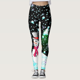 Leggings Muñeco de nieve "Felices Navidad" personalizadas
