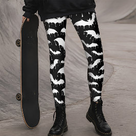 Leggings Murciélagos Blancos Moth Nu Goth Gótico Alternativ