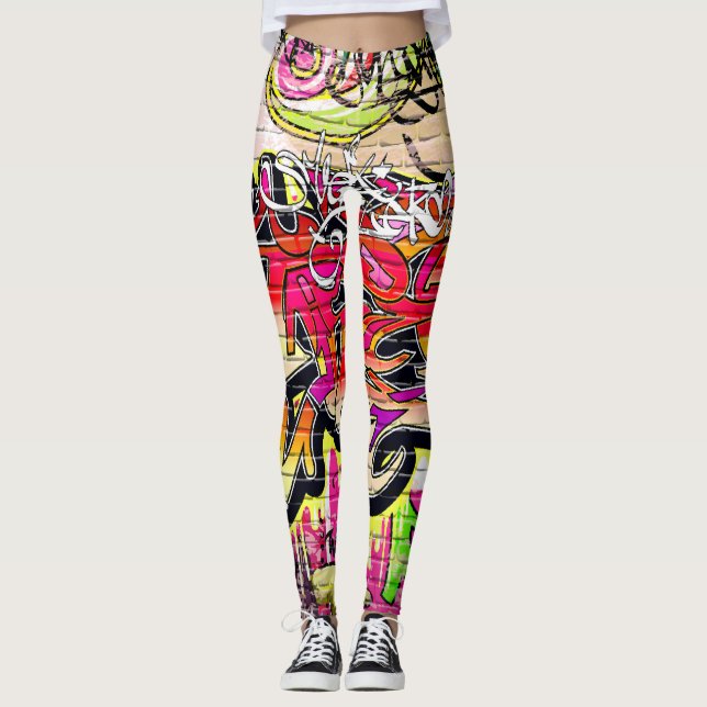 Leggings Muro de graffiti, arte urbano (Anverso)