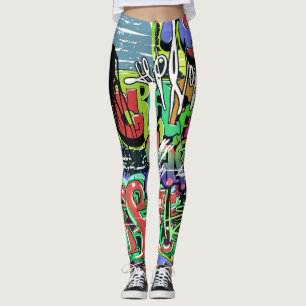 Leggings Muro de graffiti: El hip hop urbano