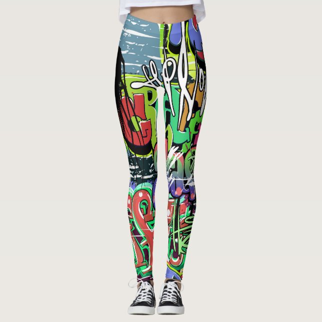 Leggings Muro de graffiti: El hip hop urbano (Anverso)