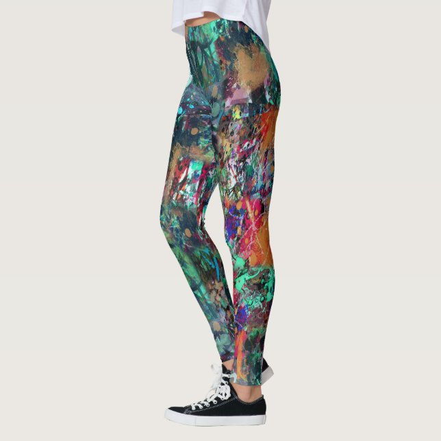 Leggings Muro de grafitis y salpicaduras de pintura en spra (Izquierda)
