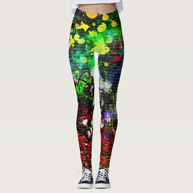 Leggings Muro de ladrillo del graffiti (Anverso)
