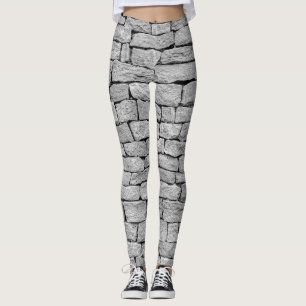 Leggings Muro de piedra gris, fondo abstracto.