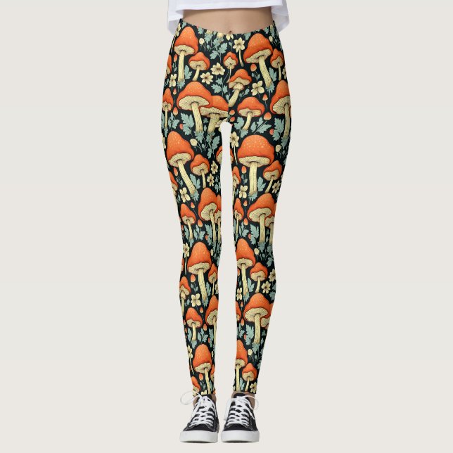 Leggings Musgos retro Flores de cosecha imposibles (Anverso)