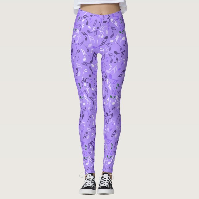 Leggings Music Notes Purple (Anverso)