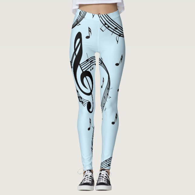 Leggings Música Climactic G Clef Blue (Anverso)
