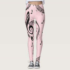 Leggings Música de Clave de Sol Climática Rosa
