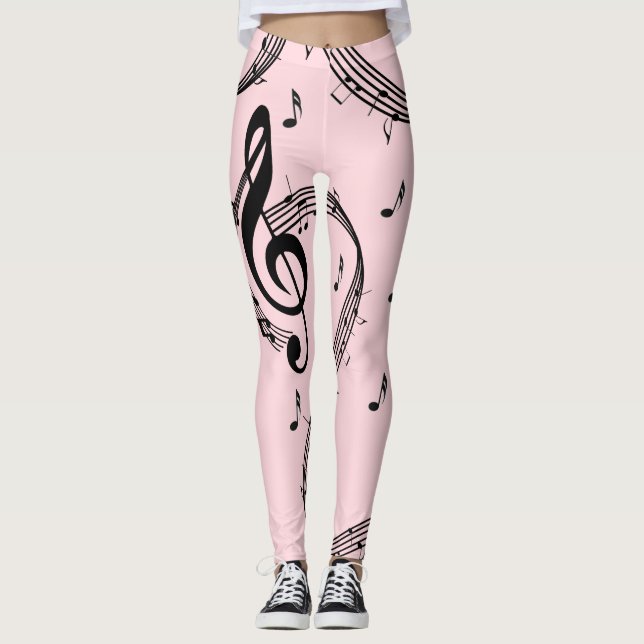 Leggings Música de Clave de Sol Climática Rosa (Anverso)