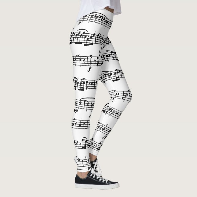 Leggings Música de hoja en blanco (Derecha)