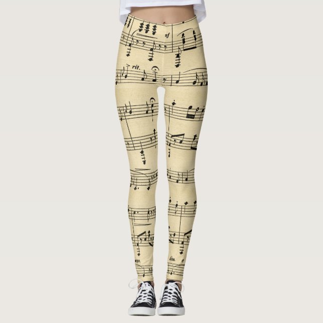 Leggings Música de hojas antiguas (Anverso)