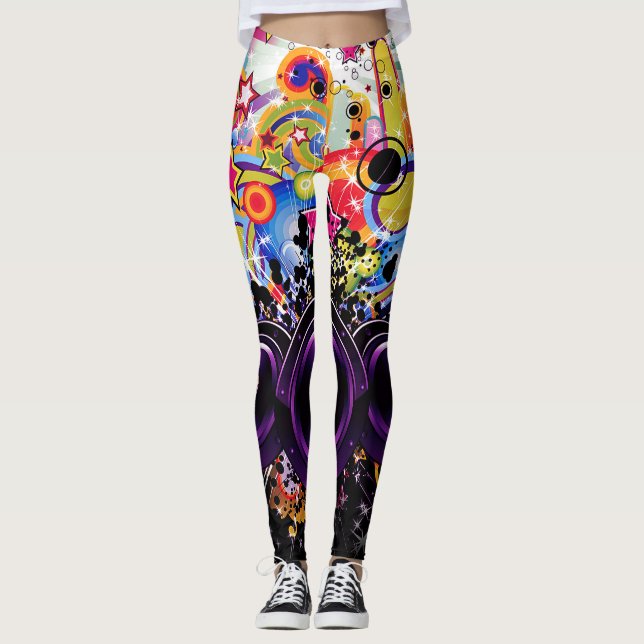 Leggings Música DJ Colorful Moderno Speakers Funky musical (Anverso)