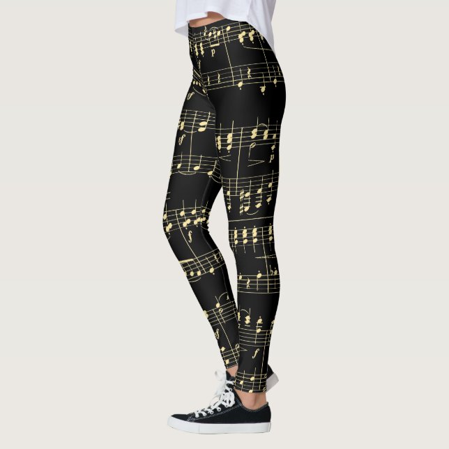 Leggings Música dorada en negro (Izquierda)