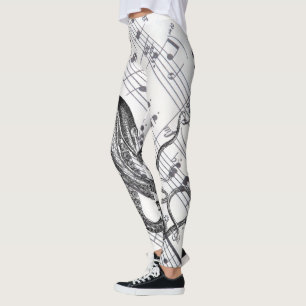 Leggings música steampunk pulpo náutico vintage marino