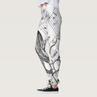 Leggings música steampunk pulpo náutico vintage marino