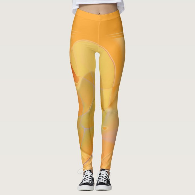 Leggings Mustard Yellow Swirls (Anverso)