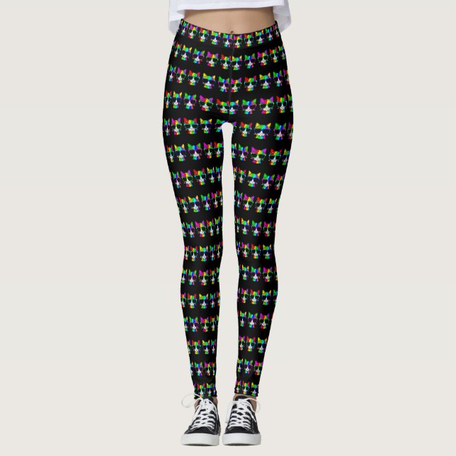 Leggings Muy Guay Rainbow Cat con patrón de vidrio solar (Anverso)