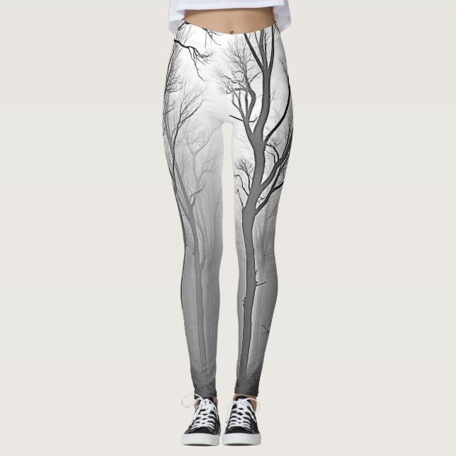 Leggings Mysterious Foggy Forest Path (Anverso)