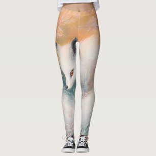 Leggings Mystic Bloom Spring Fox Watercolor