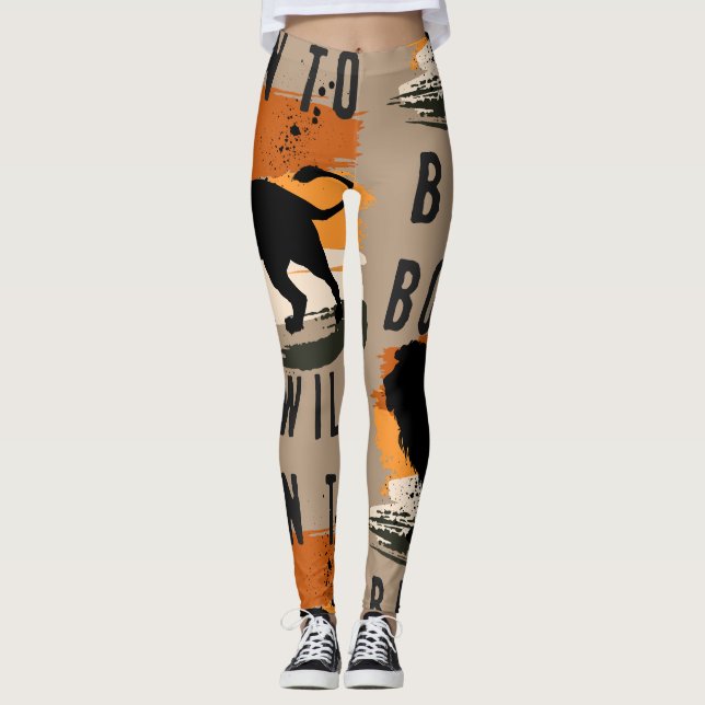 Leggings Nacido para ser salvaje animal león (Anverso)