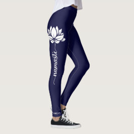 Leggings Namaste Lotus Flower Nombre personalizado moderno