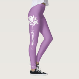 Leggings Namaste Lotus Flower Nombre personalizado moderno