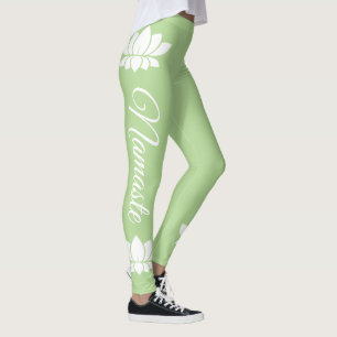 Leggings Namaste White Lotus Flower Yoga