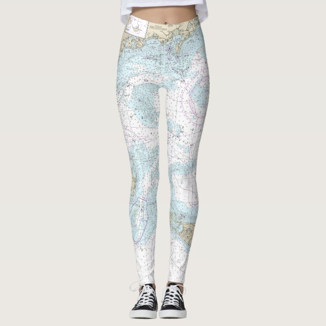 Leggings Nantucket Sound and Approaches Nautical Chart 1323 (Anverso)