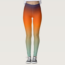 Leggings Naranja a Verde Menta Gradiente Ombré Deportivo Vi