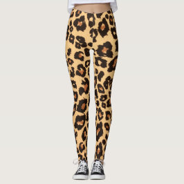 Leggings Naranja Amarillo Marrón Negro Leopardo impresión a