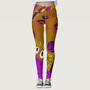 Leggings Naranja ardiente de Ilustracion Chintz bohemio Mag