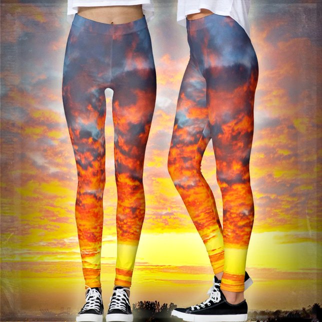 Leggings Naranja  atrevido moderno nubes amarillas foto mod (Subido por el creador)