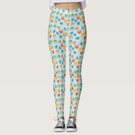 Leggings Naranja azul Ave verde amarillo de Twitter