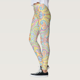 Leggings Naranja azul lindo Púrpura Púrpura Pisley Blanco F