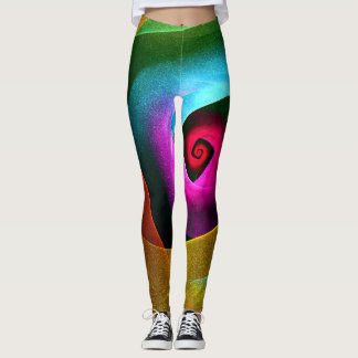 Leggings Naranja azul Patrón de arte de resumen moderno ros