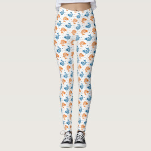 Leggings Naranja azul verano japonés Koi Fish